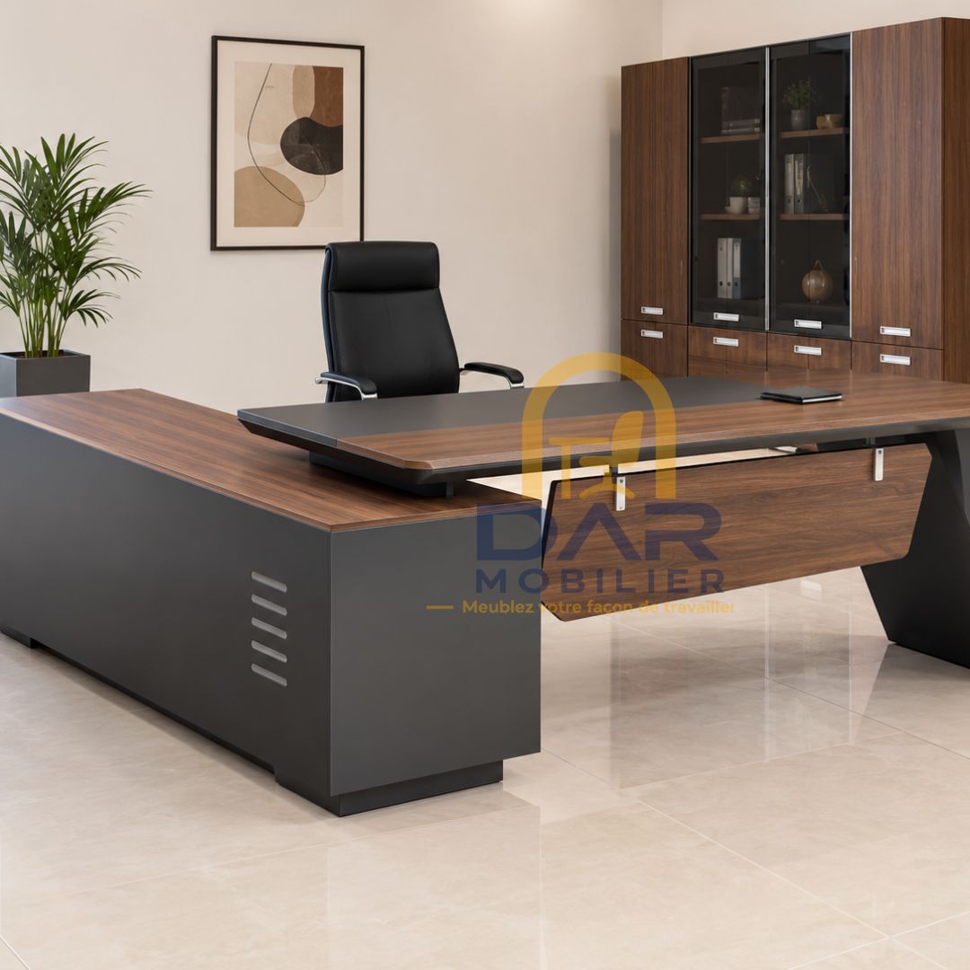 Bureau de direction 2,20 m en MDF